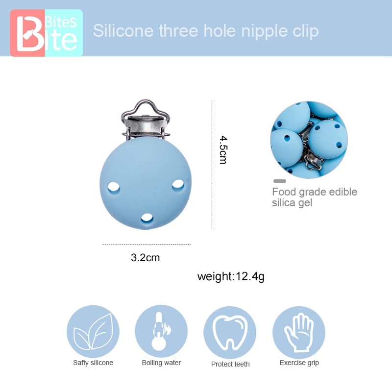 Bite Bites 4pcs Baby Pacifier Clip Three Holes Leopard Marble Round Silicone Holder Clip Infant Nipple Clasps Baby Product